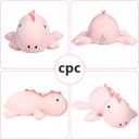 IdeaMeme 22" 3.5 lbs Weighted Dino Stuffed Toys, Cute Animals Plushie Dolls Pillow Gifts for Kids Adults (Pink)