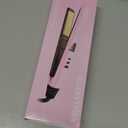 Lightweight 2 in 1 Hair Straightener & Curler, Titanium 3D Floating Plates 15s Instant Heating, Negative Ion Tech for Smooth Hair, Mini Portable with Pouch & Anti-Scald Glove, Pink