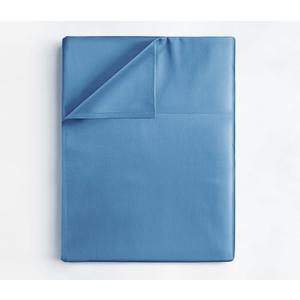 Cal King Size Flat Sheet - Hotel Quality Top Flat Bed Sheet Only - Ultra-Soft, Comfy, Breathable & Cooling - Fade & Wrinkle Free - Easy-Care, Stain & Shrink Resistant Bedding - Oeko-Tex - Denim Blue