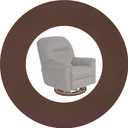 Non Skid Rubber Furniture Pads for Recliners,Furniture Grippers, Gripper Pads,Anti Slide Furniture Pads Hardwood Floor Protector,Fits Recliners,Swivel Chairs,Brown Solid Pad (25.2 Outside Diameter)