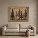 Vintage Pine Trees wall art,Retro Farmhouse Wall Decor Art Pictures,Country Nature-InspiredLandscape Canvas Posters Prints for Living Room, Bedroom,Cabin,Wood Frame 16x24in