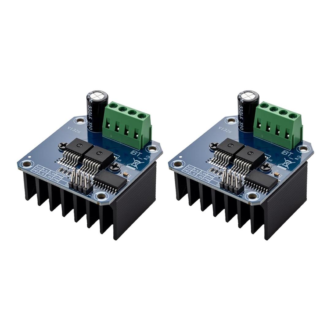 2-Pieces Set of BTS7960 43A High-Power Motor Driver Modules, Ideal for Arduino with Current Limiting Function and Suitable as Smart Car Driver Modules