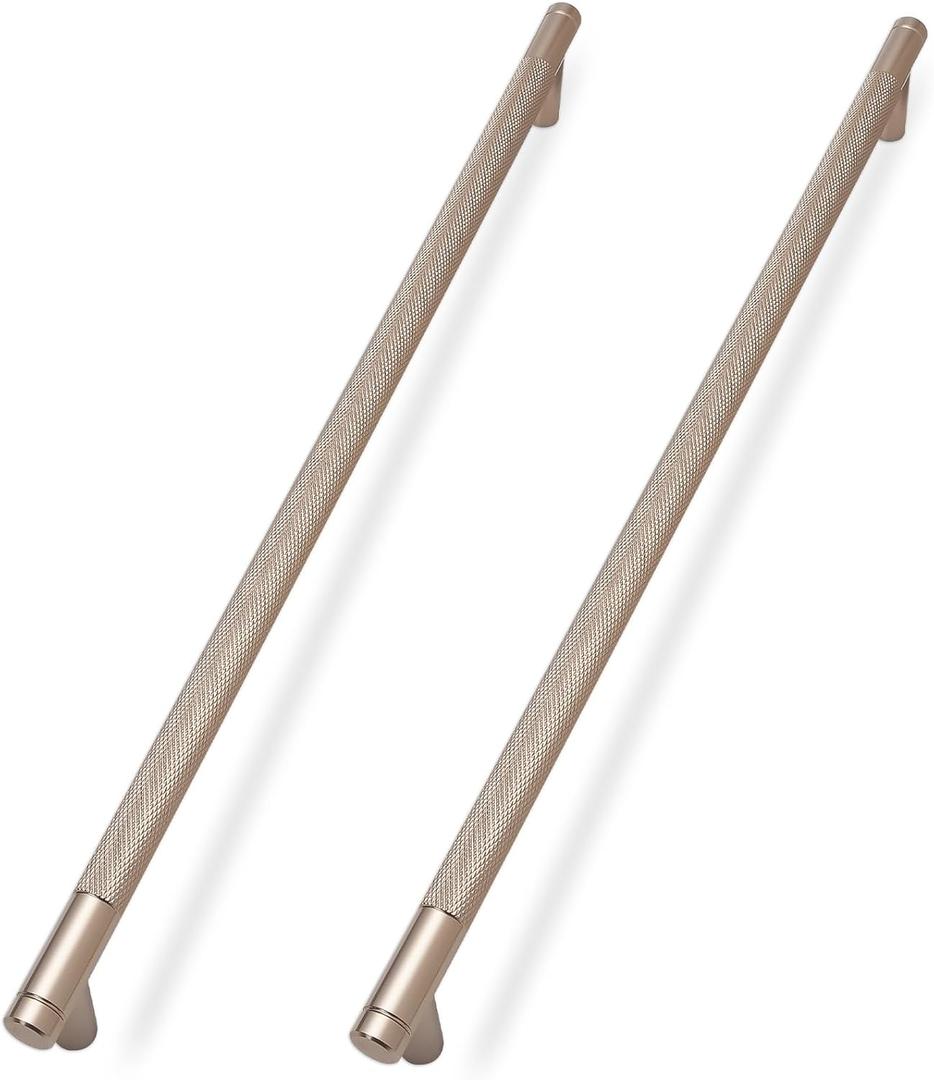 KOMOTIA 10 Pack Champagne Bronze Cabinet Pulls knurled 10 Inch Hole Centers Kitchen Cabinet Handles Drawer Pulls Cabinet Hardware