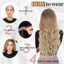 AISI HAIR Brown Balayage Blonde Wig for Women, Long Wavy Lace Hairline Middle Part Synthetic Heat Resistant Wig for Daily Party-26 Inch
