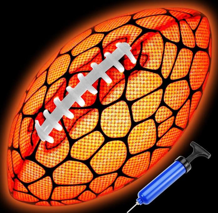 Jasonwell Glow in The Dark Football - Strong Grip Light Up Football Toy Stuff Sports Balls for Boys Kids Teenage Junior Youth Adult Outdoor Christmas Birthday Gifts for Age 6-8 8-12 13 + Year Old No.3