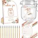 Jetec 74 Pcs Advice and Wishes for the Mr and Mrs 60 Pcs Wedding Advice Cards Advice and Wishes Jar Box Bridal Shower Advice and Wishes Cards for Bride and Groom Bridal Shower Decor(Boho)