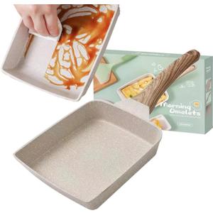 Japanese Omelette Pan, Nonstick Tamagoyaki Pan, 7.1in x 1.57in, Non-Stick Coating, Gas & Induction Compatible