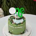 First Birthday Wood Cake Topper,Golf-Themed One-Year-Old Party Decoration Supplies Sports-Themed One-Year-Old Birthday Cake Decoration,Hole In One One-Year Cake Decoration