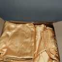 MCEAST Satin Tablecloth 102 x 58 Inches Rectangular Table Overlay Cover Bright Silk Tablecloth Smooth Fabric Table Decor for Wedding Banquet Table Decoration (4, Gold)