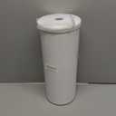 mDesign Plastic Floor Stand Toilet Paper Organizer with Cover, 3-Roll Space-Saving Tissue Storage for Bathroom - Fits Under Sink, Vanity, Shelf, in Cabinet, Corner - Aura Collection - White (1 Pack)