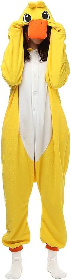 NAITOKE Animal Onesie Adults Halloween Costumes Cosplay Pajamas (Small, Yellow)