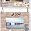Juvale Beach Picture Frame 3-Photo Collage - Distressed Rustic Style & Coastal Decor - Versatile Display & Beach Hanging Decor - 9.25"x 29.5" x 0.25", Vertical, Wall Mount