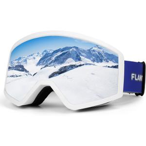 SANWICH Kids Ski Goggles for Boys Girls Aged 5-14, 100% UV Protection OTG Ski Goggles (Gray)