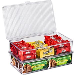 Sorbus Fridge Organizer & Pantry Storage with Lids- Clear Plastic Freezer Organizer Bins- MultiPurpose & Versatile Stackable Cabinet Organizers- Cosmetics,Office Supplies,Food Snack Organizers- 2 Pack (Small)