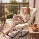 VASAGLE Papasan Chair, Outdoor Rocking Chair, Outdoor Furniture, Steel Frame, Extendable Footrest, Removable Cushion, Holds 300 lb, for Bedroom, Living Room, Patio, Garden, Beige ULYY062WZ01, 33.5"W