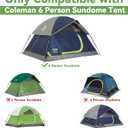 Upgraded 3 PCS Replacement Tent Poles for Coleman 6 Person Sundome Camping Tent, Camping Tent Accessories for Coleman Camping Tent, Pre-Assembled Fiberglass Replacement Pole Set
