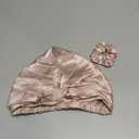 Anti-Slip Adjustable Real 22 Momme 100% Mulberry Silk Bonnet for Sleeping Women, Double-Layered Silk Hair Bonnet, One Size (21-24 inch circumference), Pink
