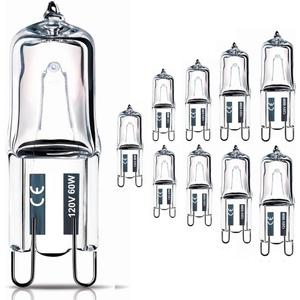 Vinaco G9 Bulb, 10 Pack G9 Halogen Bulb 60 Watt, High Output 720LM JD G9 120V 60W G9 Light Bulb Dimmable Long Lasting Lifespan, CRI100 & 2800K Warm White, G9/bi-pin Light Bulbs for Chandelier Lights