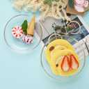 WHJY 6 pcs Clear Glass Plates, 5 inch Glass Plate Set, Small Dessert Plates Tea Plates Bulk