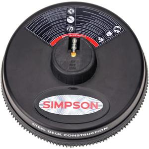 Simpson Cleaning 80165 Universal 15" Steel Pressure Washer Surface Cleaner for Cold Water Machines, 1/4" Quick Connection, Recommended Min 2200 PSI up to Max of 3700 PSI, Black