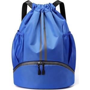 BROTOU Soccer Bags, Football Backpack, Volleyball Bag, Drawstring Backpack with Ball and Shoe Compartment, Football bags for Equipment Swim Gym Bag