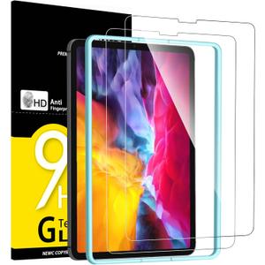 NEW'C 2 Pack Designed for iPad Air 5/4 10.9 Inch (2022/2020), iPad Pro 11 Inch (2022/2021/2020/2018) Screen Protector Tempered Glass, Ultra Resistant (Easy Installation Frame) (Transparent)