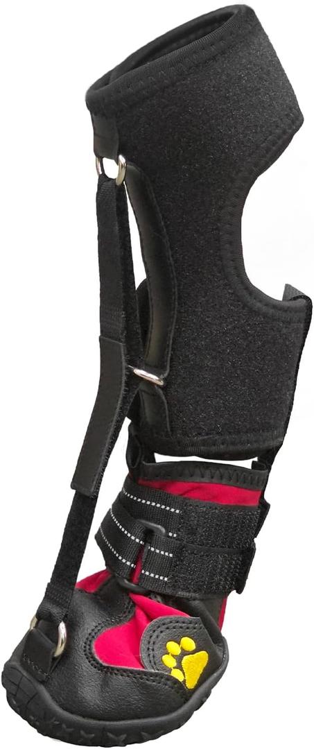 Strap-On Drop Foot Brace (No Knuckling Boot Brace) for Dogs Corrective Dog Shoes to Safely Lift Toes for Foot Issues, Arthritis, and improving Walking gait in Dogs, Patent Pending(XS)