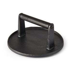 Cuisinart 6.5" Cast Iron Smashed Burger Press, Round Flat Edge Grill Press for Crispy Smash Burgers, Burger Tool for Grill and Griddle Accessories, for BBQs and Tailgates