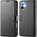 TUCCH Case Wallet for iPhone 16 Plus, RFID Blocking 4 Card Holder Kickstand [Shockproof TPU Interior Shell], PU Leather Magnetic Protective Flip Cover 6.7" 2024, Black