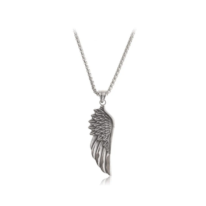 Made by Nami Pendant Necklace for Men 23" Gold & Silver Cuban Link Chain with Pendants for Men High-Quality Stainless Steel Necklace Premium Jewelry Gift for Him (Vikings Wing)