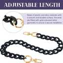 Black Bag Chains Purse Strap Acrylic Handbag Chain Adjustable Handbag Shoulder Strap Replacement, DIY Craft Short Bag Handle for Clutch Purse, Shoulder Bags 17.7" Length