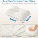 Cervical Neck Pillow for Pain Relief, Odorless Memory Foam Pillow with Cooling Cover & Dual Height, Ergonomic Contour for Neck & Shoulder Support, for Side, Back & Stomach Sleepers