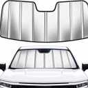 Custom Fit Windshield Sun Shade for Silverado/Sierra 1500/2500/3500/Suburban/Tahoe/Yukon/XL 2007-2014, Foldable 3-Layer High Reflective Silver Sunshade, Blocks UV Rays & Reduces Cabin Heat