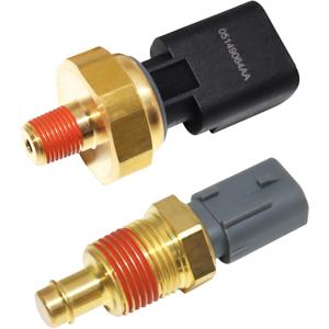 2 Pack Engine Oil Pressure Sensor Sender Switch & Coolant Temperature Sensor 5149062AA 5149077AB Compatible with Chrysler Aspen Pacifica Jeep Grand Cherokee Dodge Avenger Ram 1500 2500 3500