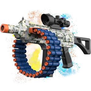 Electric Automatic Toy with Scope, JakMean Toy Blaster with 30 Dart Clips and 100 Foam Darts, Outdoor Shooting Games Toys for 6-12 Year Old Boys & Girls Adults, Gifts for Birthday Xmas, Green