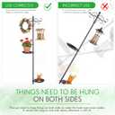 1 Set Upgraded 75.9" Shepherds Hook for Bird Feeder, Hanging Plant Wind Chime Stand, Metal Adjustable Standing Pole Holder for Indoor Outdoor, with 2 Rack & Weight Bag (Retro 2 Hooks)
