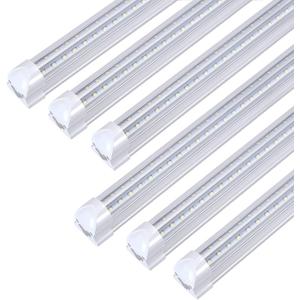 TRLIFE 8FT LED Light Fixtures 72W, 8FT LED Shop Light 5000K Daylight White Dual Side T8 V-Shape Integrated 8 Foot Tube Lights(150W Fluorescent Light Equivalent), 8640Lm, Clear Cover (6 Pack)