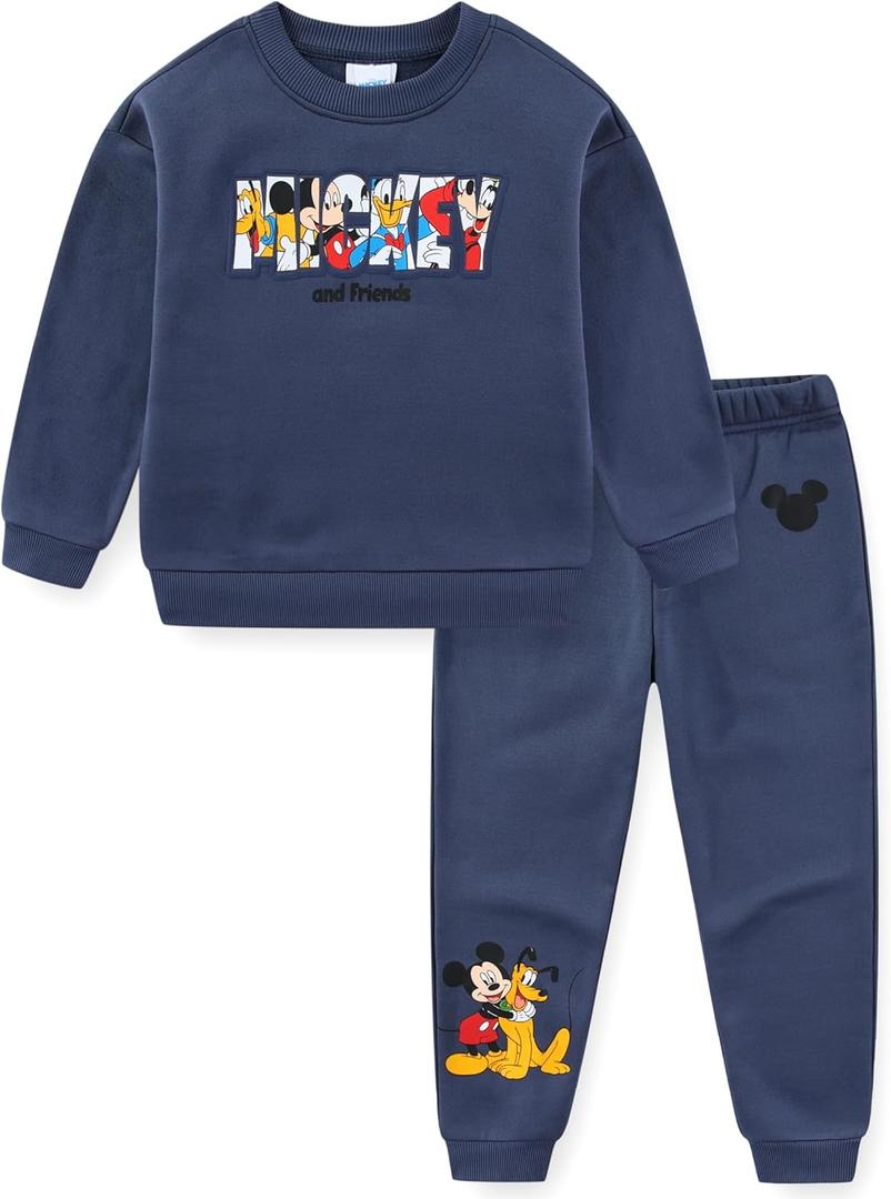 Disney Mickey Mouse and Friends Boys Sweatshirt and Pants Set for Big Kids (4, Blue)