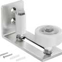 SMARTSTANDARD Sliding Barn Door Floor Guide for Bottom Adjustable Roller - 8 Setup Options for DIYers - Flush Design Bottom Flat Barn Door Floor Guide Stay Roller (Brushed Nickel) 5PCS