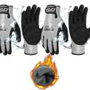 Waterproof Winter Work Gloves,Cold Weather Insulated Work Gloves Thermal Liner Superior Grip Latex Coating Warm for Outdoor XX Large (Medium, Elegant Grey-2pairs)
