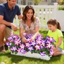 MARTINE MALL Artificial Flowers for Outdoors, 4 Bundles Realistic Fake Outdoor Flowers, UV Resistant Silk Petunia Flower for Outside Look Real Faux Flower Plants for Outdoor Porch, Fuchsia, Rose Red