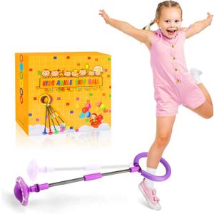 Chridark Ankle Skip Ball for Kids - Foldable Flash Wheel Skip Ball, Outside Game Toys for Kids & Adults, Gift for Boys & Girls Age 5 6 7 8 9 10 Years Old, Purple