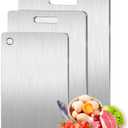 Titanium Cutting Board Set of 3, 100% Pure Titanium Cutting Board, Food-Grade, Double Sided, Dishwasher Safe, Chopping Board for Meat Fruits & Vegetables