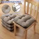 IPYNBAP Chair Cushions for Dining Chairs Set of 4, Kitchen Chair Cushions, Chair Pads with Ties and Non Slip Backing, Tufted Memory Foam Seat Cushion, 15.5" x 15.5" x 4", Khaki