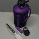 1 Gallon Water Bottle Insulated | Thickened Stainless Steel Vacuum Metal Water Jug | Portable Sports Large for Gym and Hiking with Straw, Carrier Bag, Handle Strap | BPA-Free 128 oz (Purple/Black)
