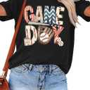 Baseball Shirt Women Baseball Mom Shirts Baseball Gifts Tee Game Day Outfits Funny Baseball Graphic Tops, M