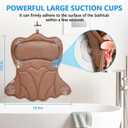 REEZEIVI Bath Pillows for Tub,Bath Pillow with 6 Non-Slip Suction Cups,Soft 4D Mesh Fabric,Bathtub Pillows for Tub Neck and Back Support,Extra Thick Luxury Bathtub Pillows,Brown