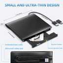 Ziweo External CD DVD Drive, Portable USB 3.0 Type-C CD Burner CD +/-RW Drive DVD Player for ROM Rewriter Burner Compatible with Laptop Desktop PC Windows MacBook Linux Mac OS