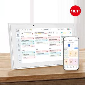 Digital Calendar, 10.1 Inch Wall Planner Electronic Calendar&Chore Chart,1080P Full HD Interactive Touchscreen Smart Touchscreen Interactive Display for Family Schedules Wall Mount Included, Great for Organizing Your 2025-2026 White