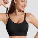 Padded Bralette Sports Bras for Women Pack No Underwire Adjustable Straps Low Back Bra Sleep Bras Lounge Bras for Women (US, Alpha, Small, Regular, Regular, Black) (Black)